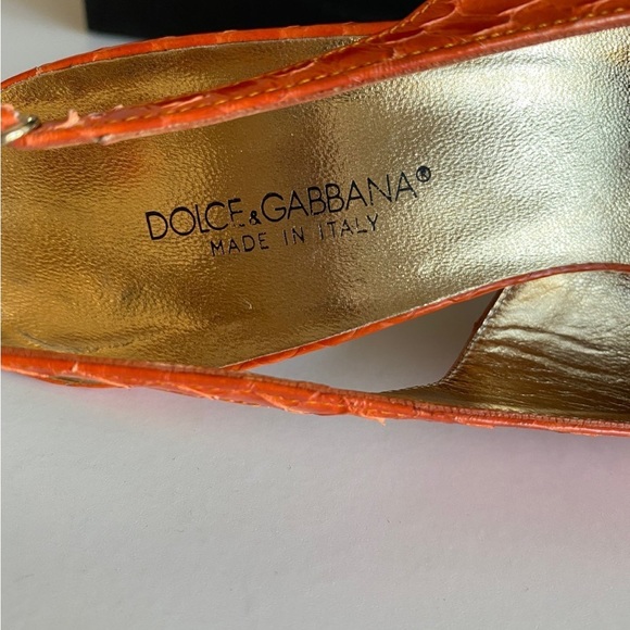 ⭐️LAST DAY⭐️ Rare - Dolce & Gabbana Orange Kitten Heels EU 37 - Picture 6 of 13